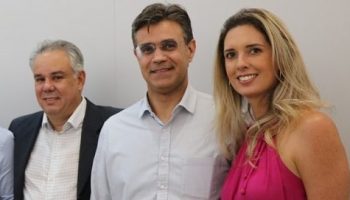 Da esquerda para a direita: Eduardo Barison (Prefeito de Mococa), Rodrigo Garcia (Vice-Governador de São Paulo) e Elisângela Maziero (Presidente da Câmara Municipal de Mococa).